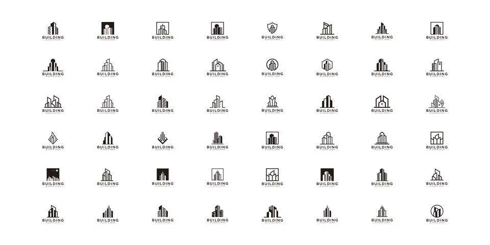 Set of building logo vector design Illustrazione stock