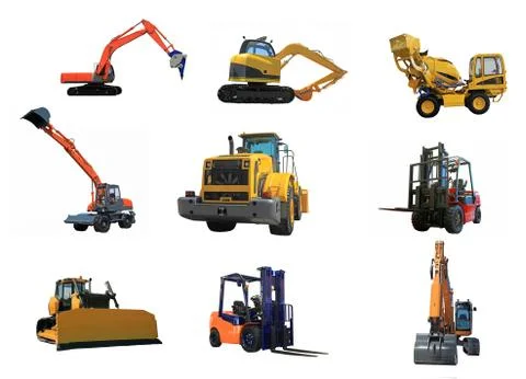 Set of a building machines Stock Photos