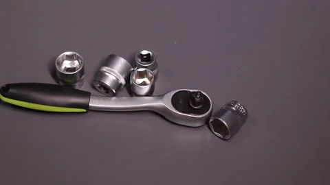 A set of building tools and instruments for repair in black and green colour Stock Footage 318622565