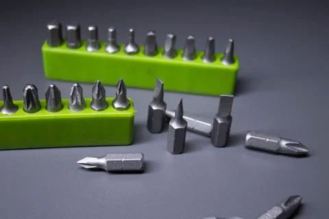 A set of building tools and instruments for repair in black and green colour Fotos de archivo