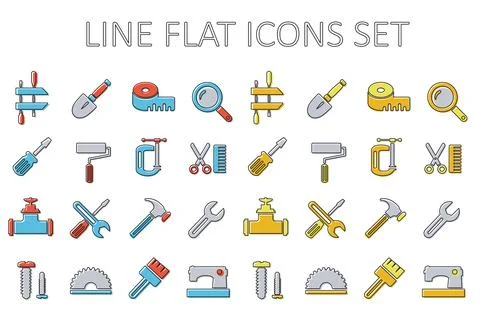 Set of building tools Stock Illustration