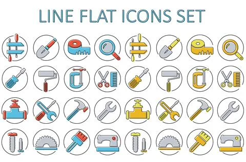 Set of building tools Stock Illustration