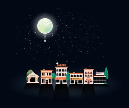 Set buildings of small business flat design Stock Illustration