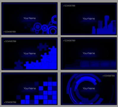 Set of buisness card blue Illustrazione stock