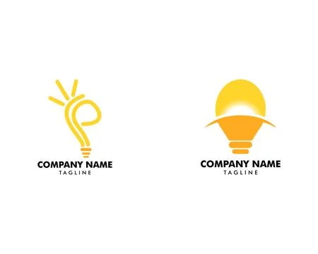 Set of Bulb idea Logo Template Stock Illustration