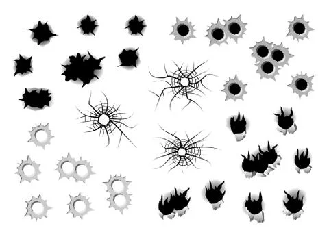 Set of bullet holes Stock Illustration