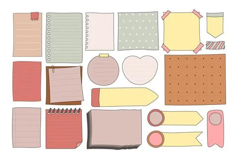 Set of Bullet journal hand drawn element set collection, sticker, planner l.. Stock Illustration