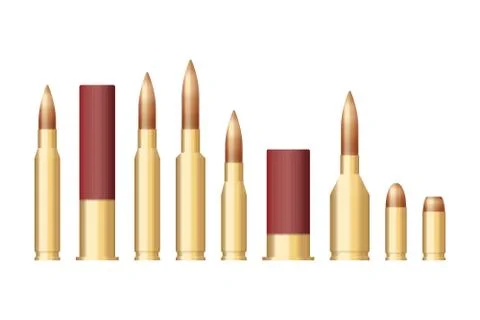 Set of bullets of different sizes vector illustration Stock Illustration
