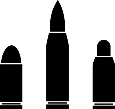 Set Bullets icon. Collection Gun bullet. Group Pistol bullet. Cartridge symbol Stock Illustration