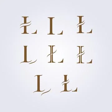 Set bundle Alphabet letters Initials Monogram logo L, L INITIAL logo vector i Stock Illustration