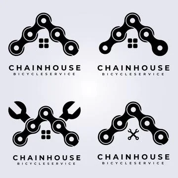 Set bundle chain logo vector illustration design Stock Illustration