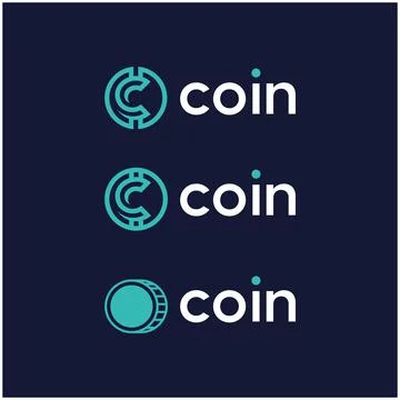 Set bundle coin logo design graphic Stock Illustration