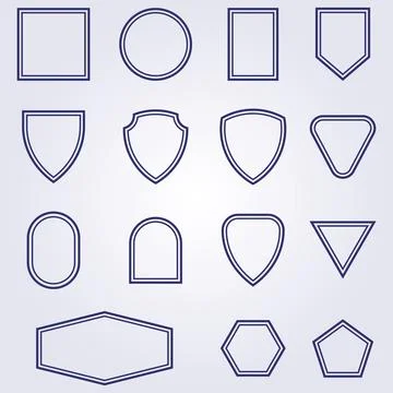 Set bundle collection badge shape various logo icon vector symbol illustratio Stock Illustration