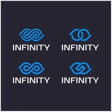 Set bundle flat infinity logo design template Stock Illustration