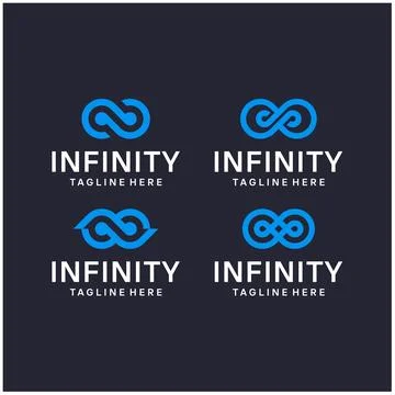 Set bundle flat infinity logo design template Illustrazione stock