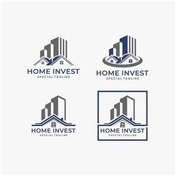 Set bundle home and building investment logo design collections Stock Illustration