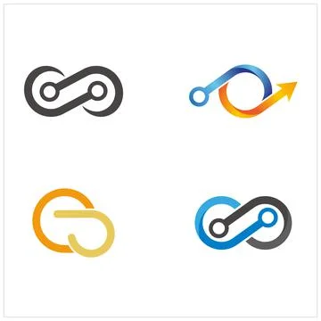 Set bundle infinity logo design Stock Illustration