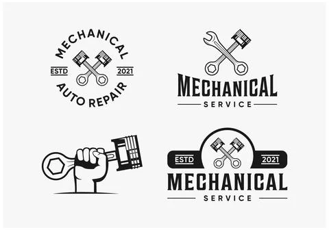 Set bundle mechanical service premium vector Stock Illustration