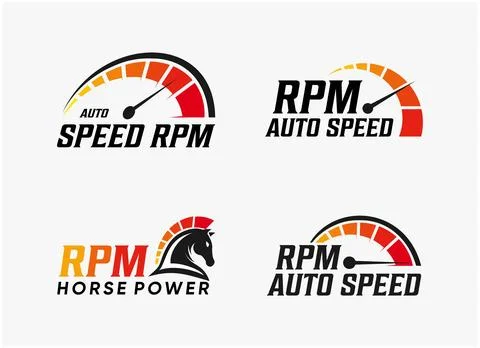 Set bundle RPM speed logo design Stock Illustration