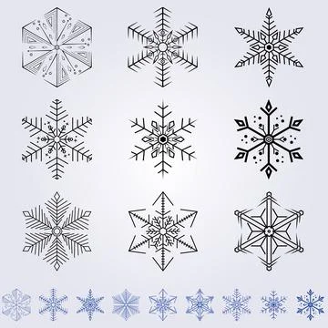 Set bundle snow package logo vector illustration design icon symbol line art Stock Illustration