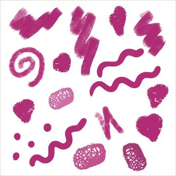 Set of burgundy color elements. Design for textile, canvas or wrapping paper, Stock Illustration