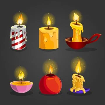 Set of burning candles Illustrazione stock