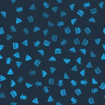 Set Burrito, Slice of pizza, Burger and Nachos on seamless pattern. Vector イラスト素材