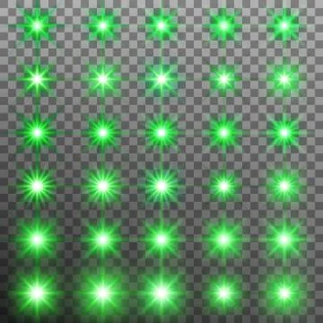 Set of burst light flash glow with flare effect. EPS 10 vector Stock Illustration