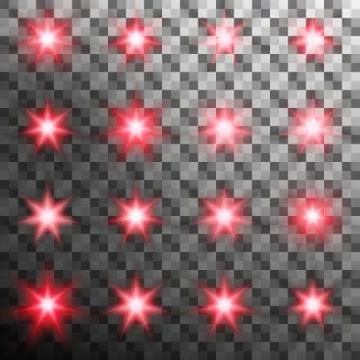 Set of burst light flash glow with flare effect. EPS 10 vector Stock Illustration