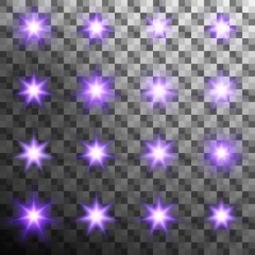 Set of burst light flash glow with flare effect. EPS 10 vector イラスト素材