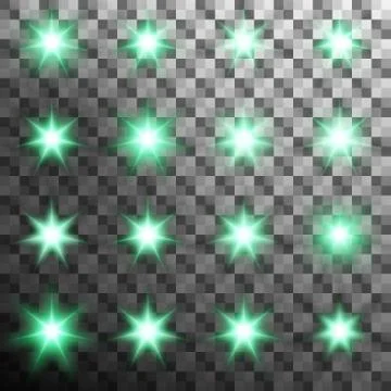 Set of burst light flash glow with flare effect. EPS 10 vector Stock Illustration