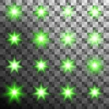 Set of burst light flash glow with flare effect. EPS 10 vector Stock Illustration