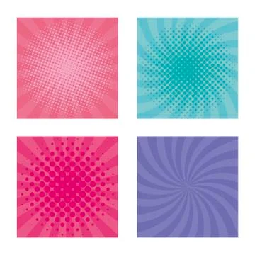 Set burst pattern colors Stock Illustration