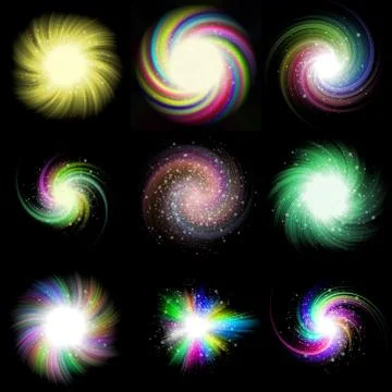 Set of burst star generated textures Stock Illustration