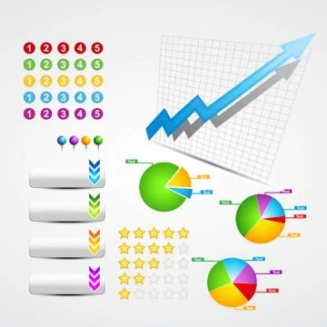 Set of business and web elements Stock Illustration