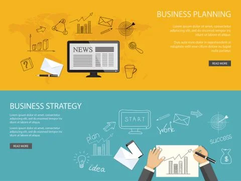 Set of business banners Illustrazione stock