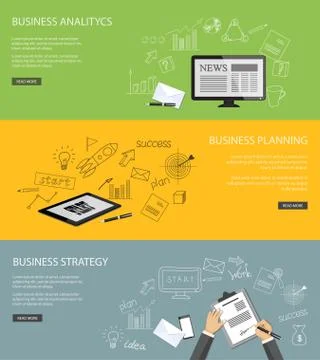 Set of business banners Stock Illustration
