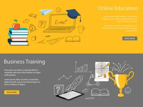 Set of business banners Stock Illustration