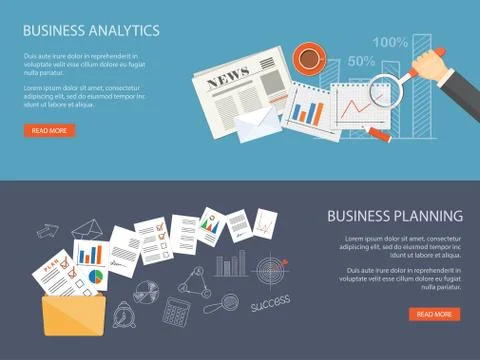 Set of business banners Stock Illustration