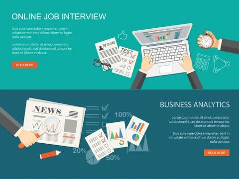 Set of business banners Stock Illustration