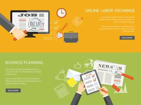 Set of business banners Stock Illustration
