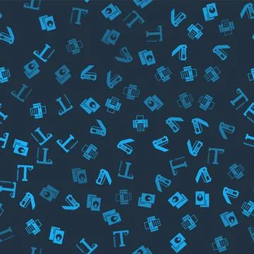 Set Business card, Scanner, Printer and Text on seamless pattern. Vector Stock Illustration