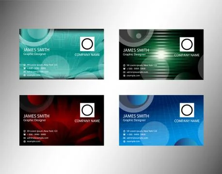 Set of business cards element template Stock Illustration
