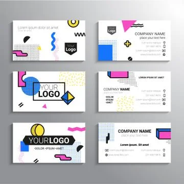 Set of business cards - vector template abstract background Stock Illustration