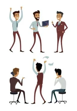 Set of Business Characters Vectors Illustrations Stock Illustration