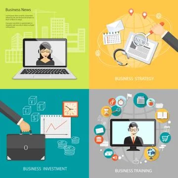 Set of business concept Stock Illustration