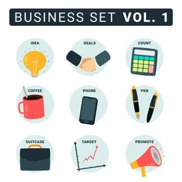 Set of business concept vector design collection Stock Illustration