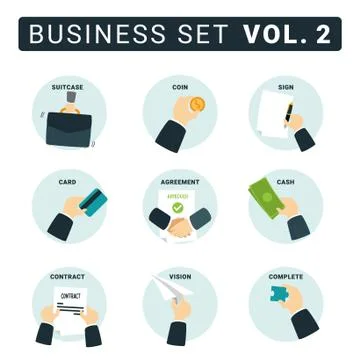 Set of business concept vector design collection Stock Illustration