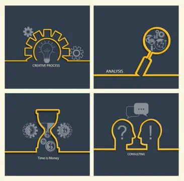 Set of business concepts, vector. Stock-Illustration