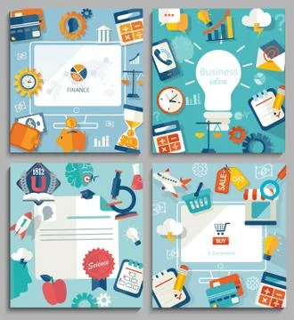 Set of business concepts. Vector. Stock-Illustration